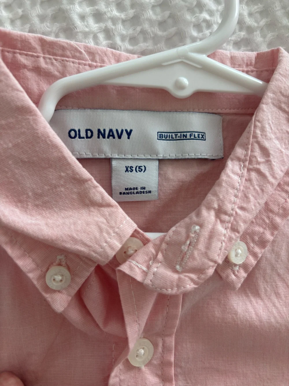 New Old Navy Light Pink boys Short-Sleeve Button-Down Shirt